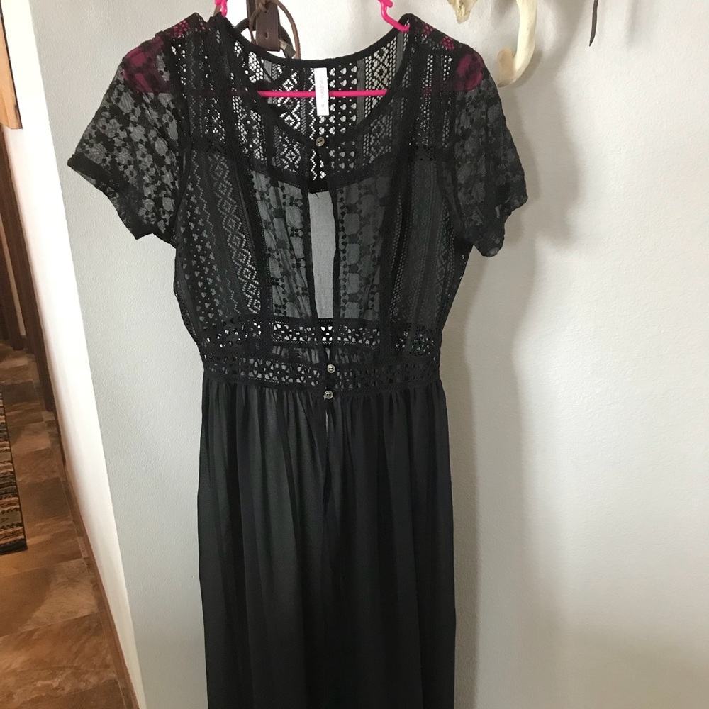 Black maxi duster